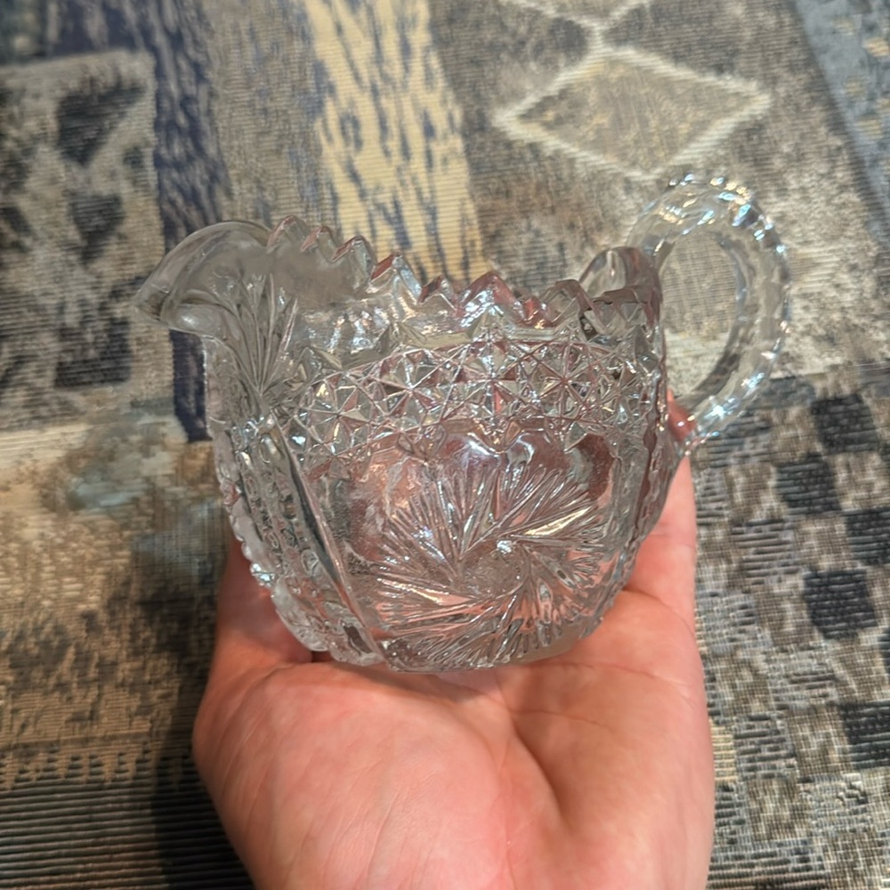Antique EAPG Glass Creamer Pitcher